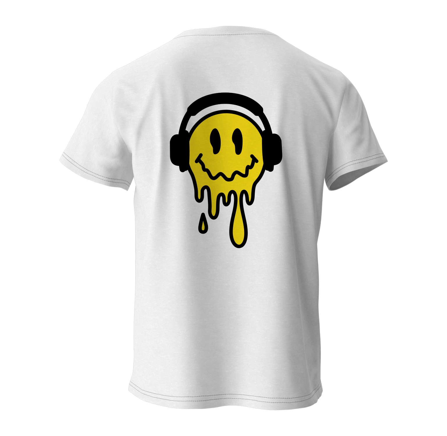 Earphone Ön Ve Arka Baskılı T-Shirt