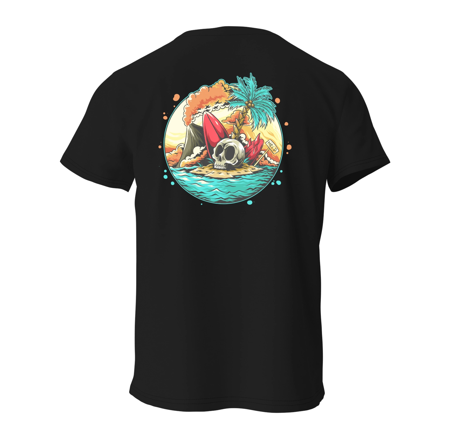 İsland Kull Ön Ve Arka Baskılı T-Shirt