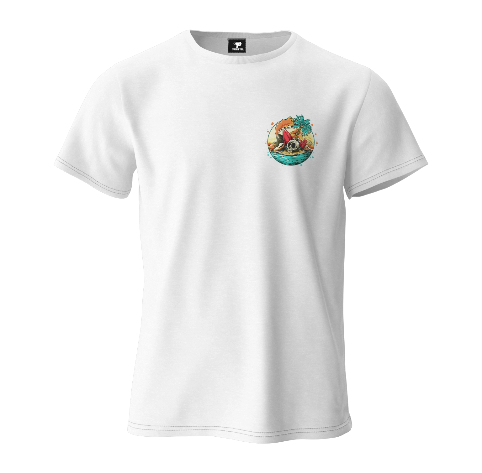 İsland Kull Ön Ve Arka Baskılı T-Shirt