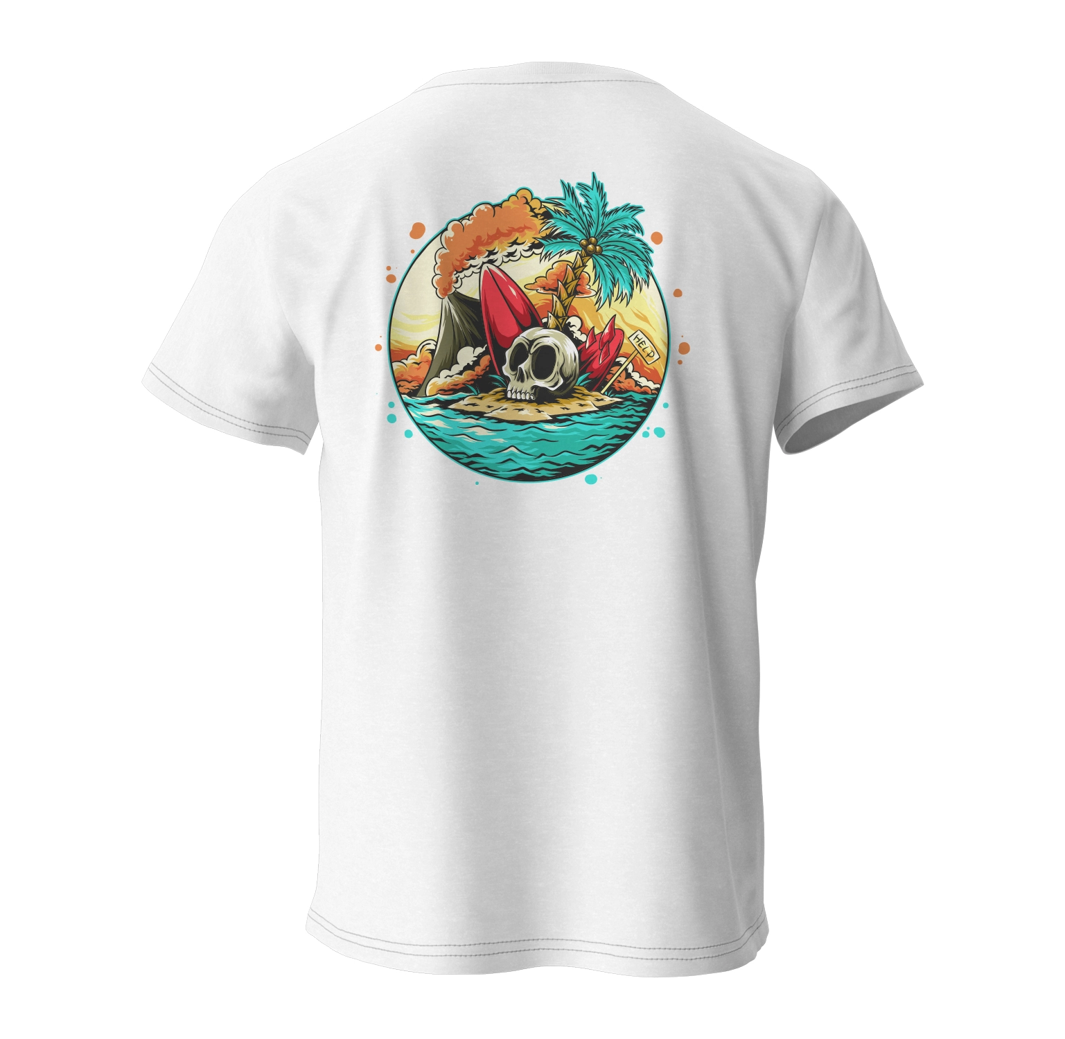 İsland Kull Ön Ve Arka Baskılı T-Shirt