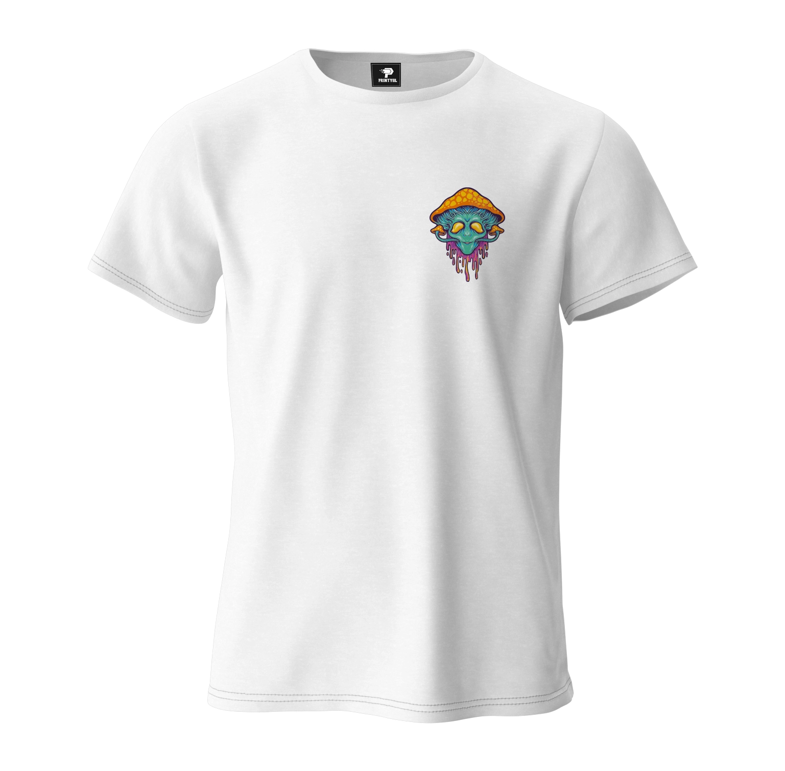 Mantar Ön Ve Arka Baskılı T-Shirt