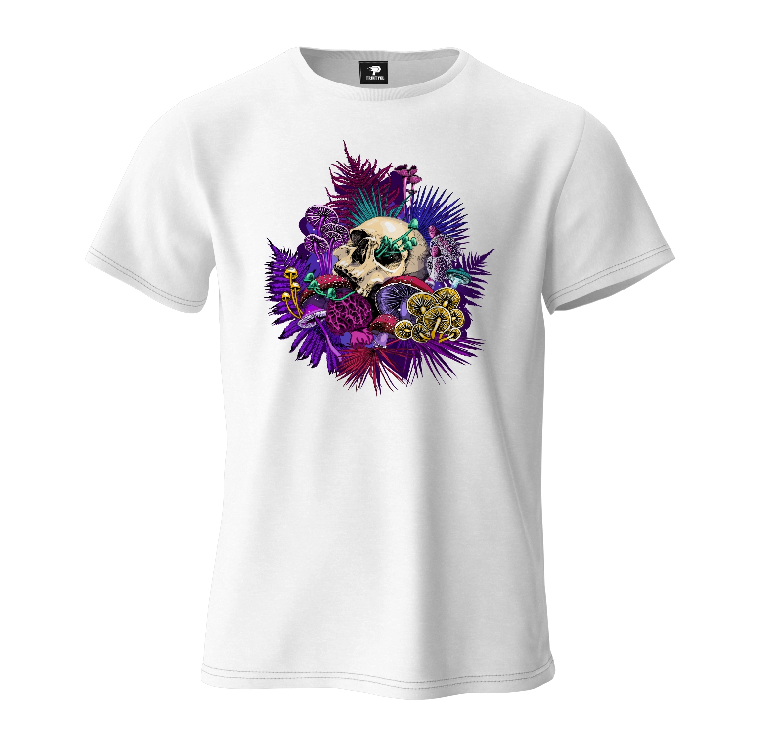 Skull Flowers White T-shirt
